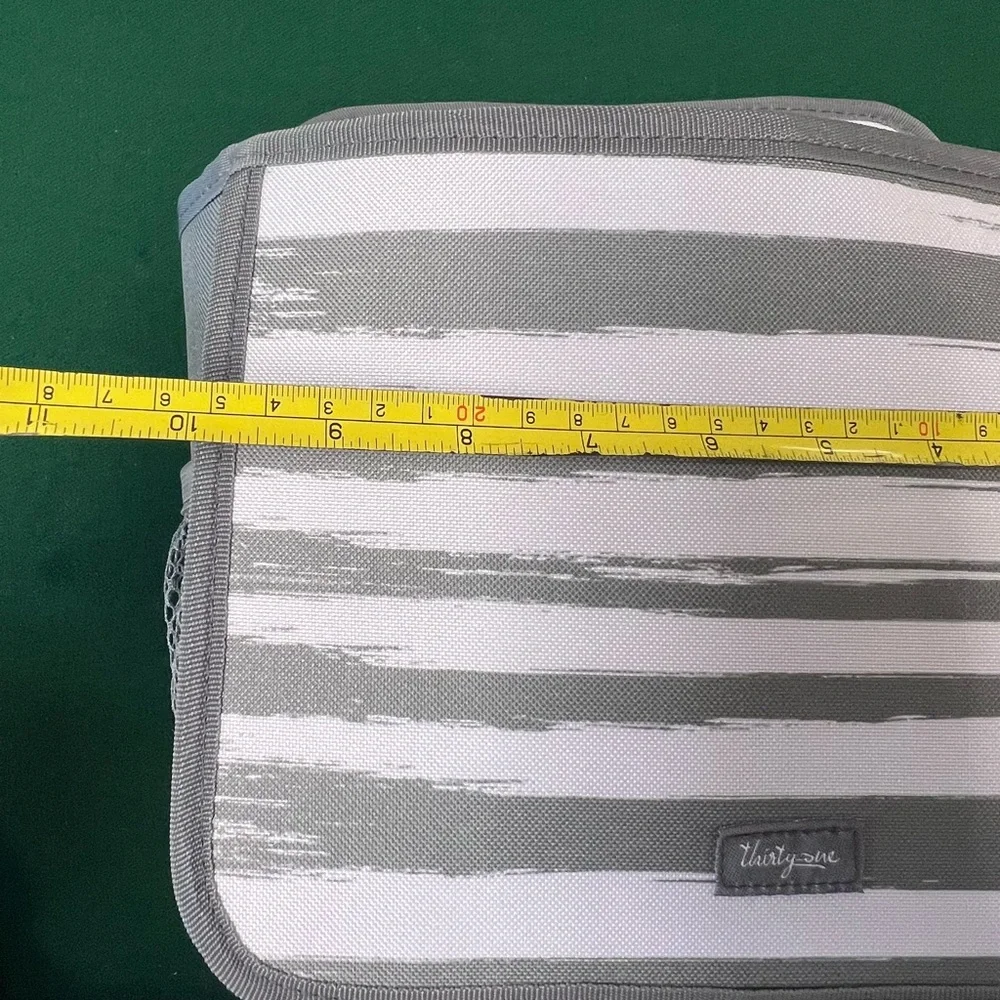 Thirty-One Double Duty Caddy Gray and White Striped - Picture 5 of 6